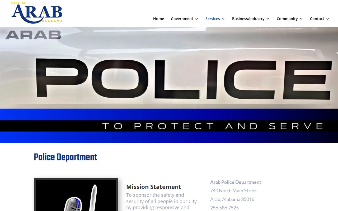Arab Police Department Warrant Division contact for Arab warrant records
