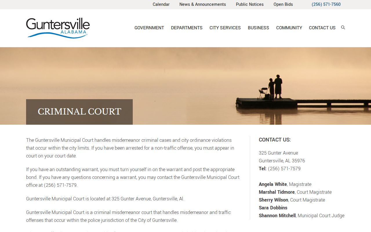 Guntersville Municipal Court warrant surrender and bond instructions