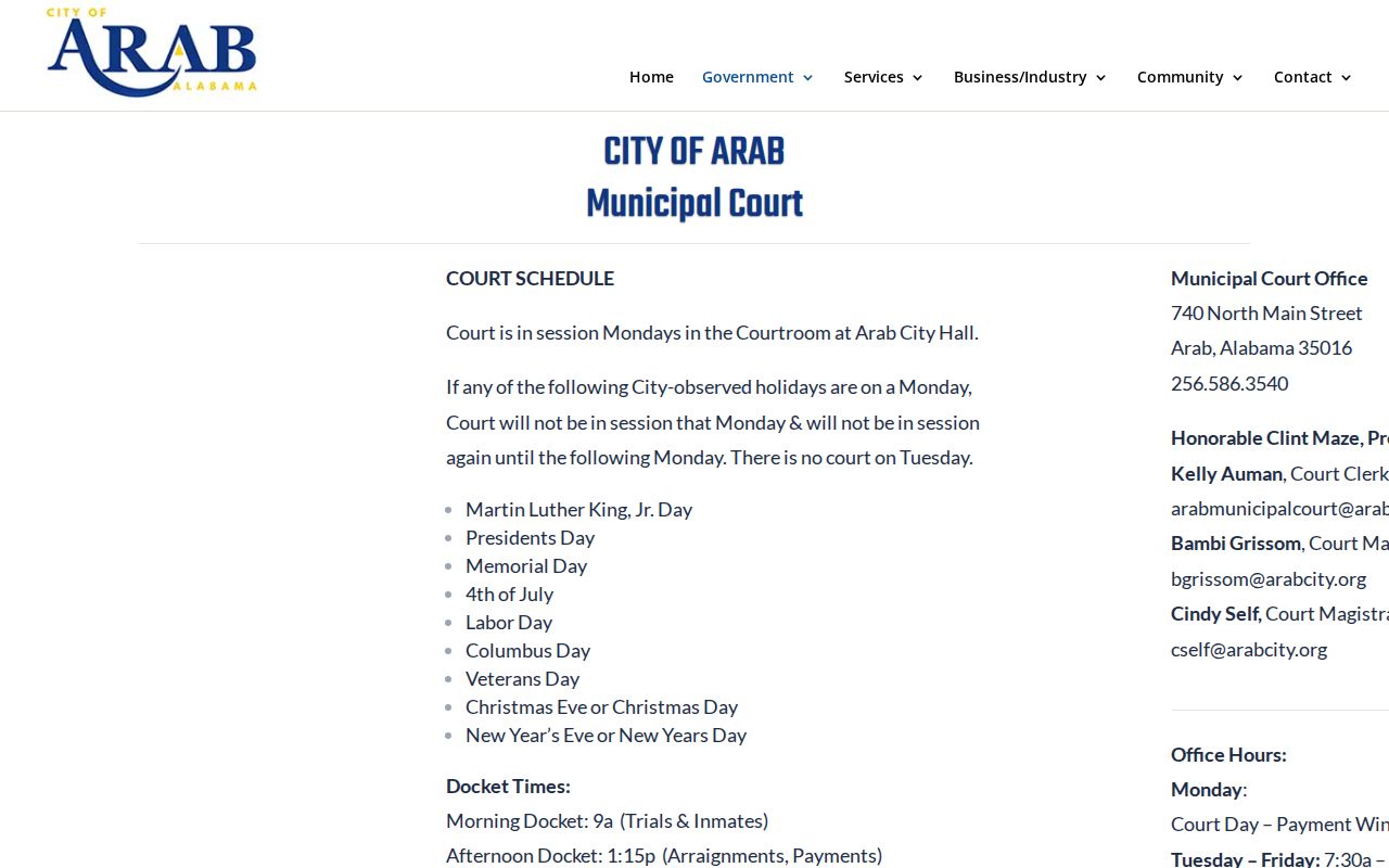 Arab Municipal Court failure-to-appear and warrant process
